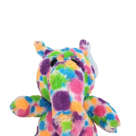 World Plush Inc Painted Polka Dot Elephant Plush Stuffed Animal Soft Toy Rainbow - Picture 2 of 5